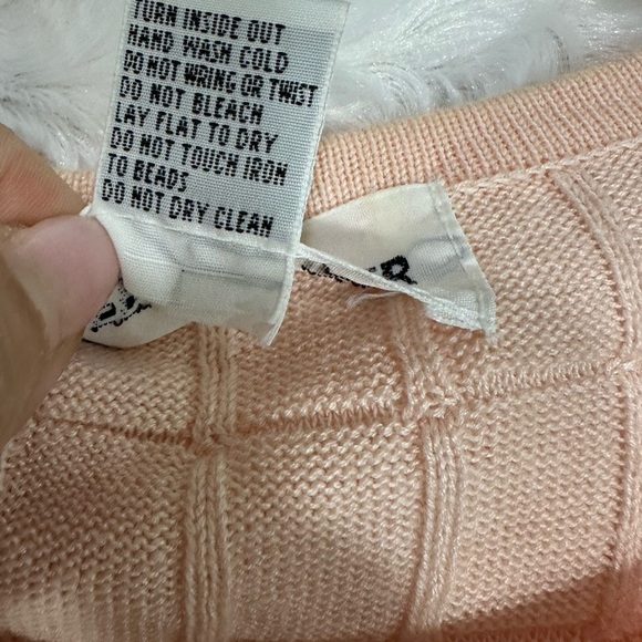 Alfred Dunner Women’s Beaded Short Sleeve Pink Sweater - Picture 8 of 10